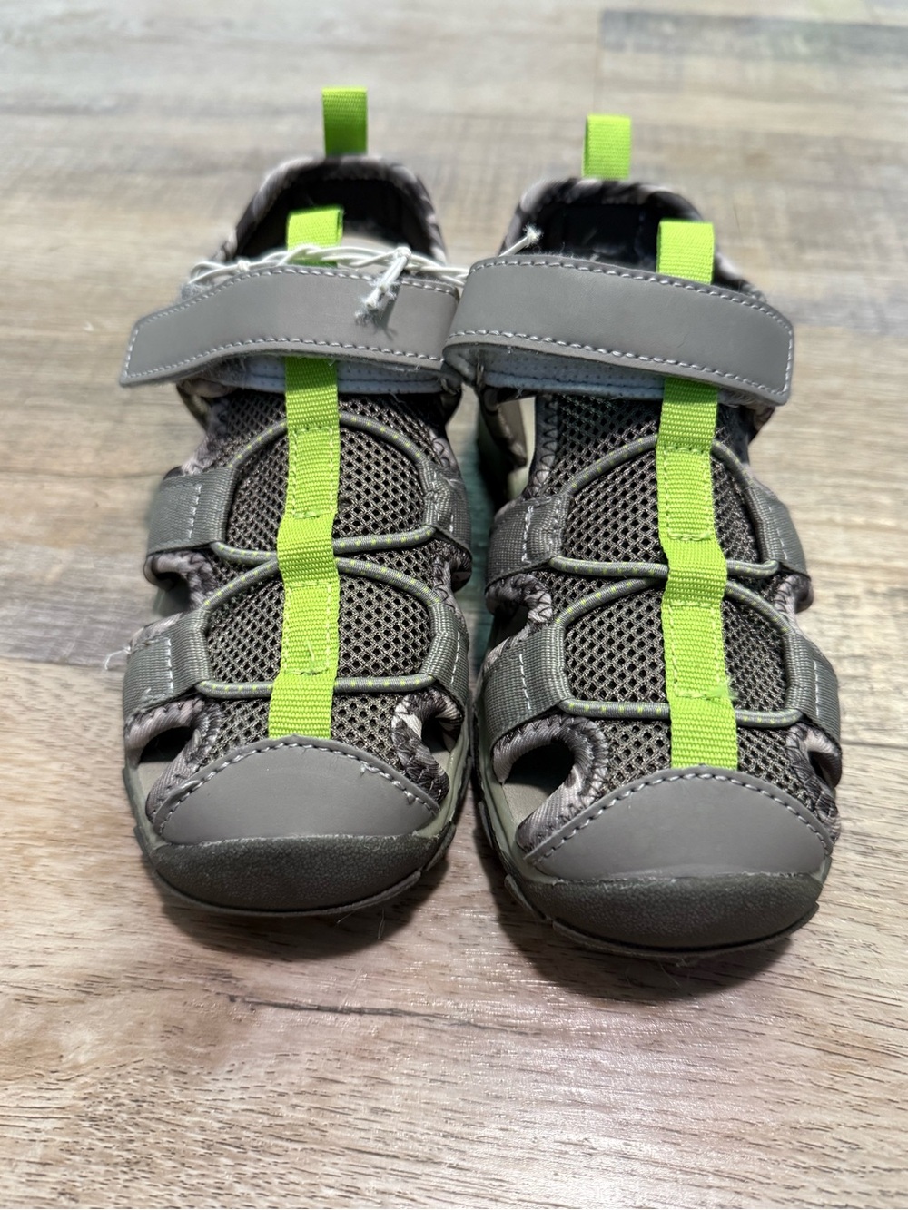 Kids Gray and Lime Sonoma Active Sandals Size 13K
